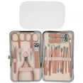 thumbnail image 1 of Cortaúñas, 18 piezas de acero inoxidable, herramienta de manicura para uñas, pinzas para cutículas, diseñadas a medida, 1 of 8