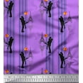 thumbnail image 1 of Soimoi Purple Rayon Fabric Stripes & Eiffel Tower Love Printed Craft Fabric by the Yard 56 Inch Wide, 1 of 3