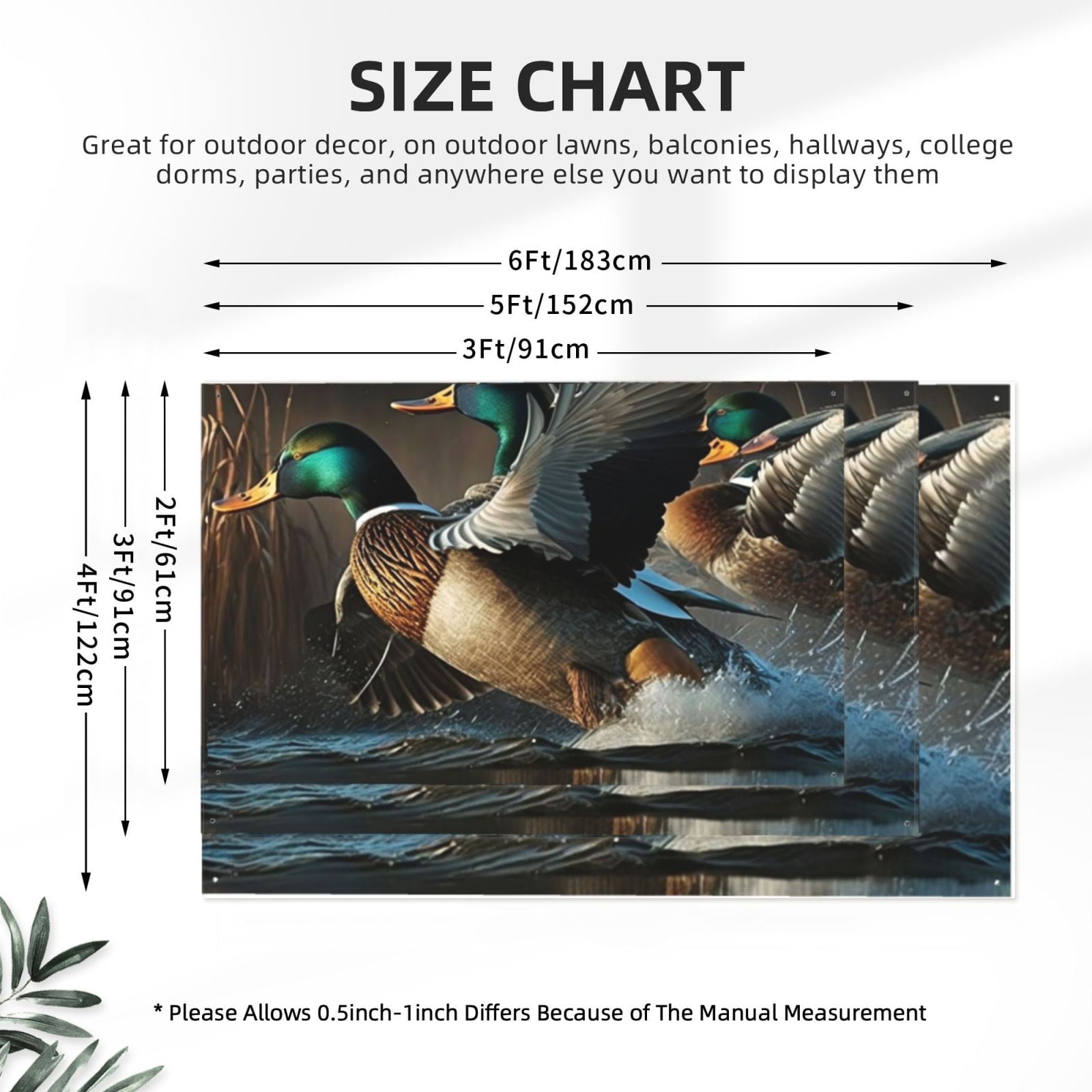 Mallards Duck Cool Hunting Four Hole Decorated Banner Flag for Garden Yard Home Decoration Indoor Outdoor 4x6 Ft