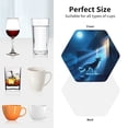 thumbnail image 4 of KLL Drink Coasters Set Hexagon of 4,PU Leather Absorbent Coasters Set Decorative Coffee Cup Coasters Housewarming Gift for Home Decor-A Wolf Barks Out A Window, 4 of 5