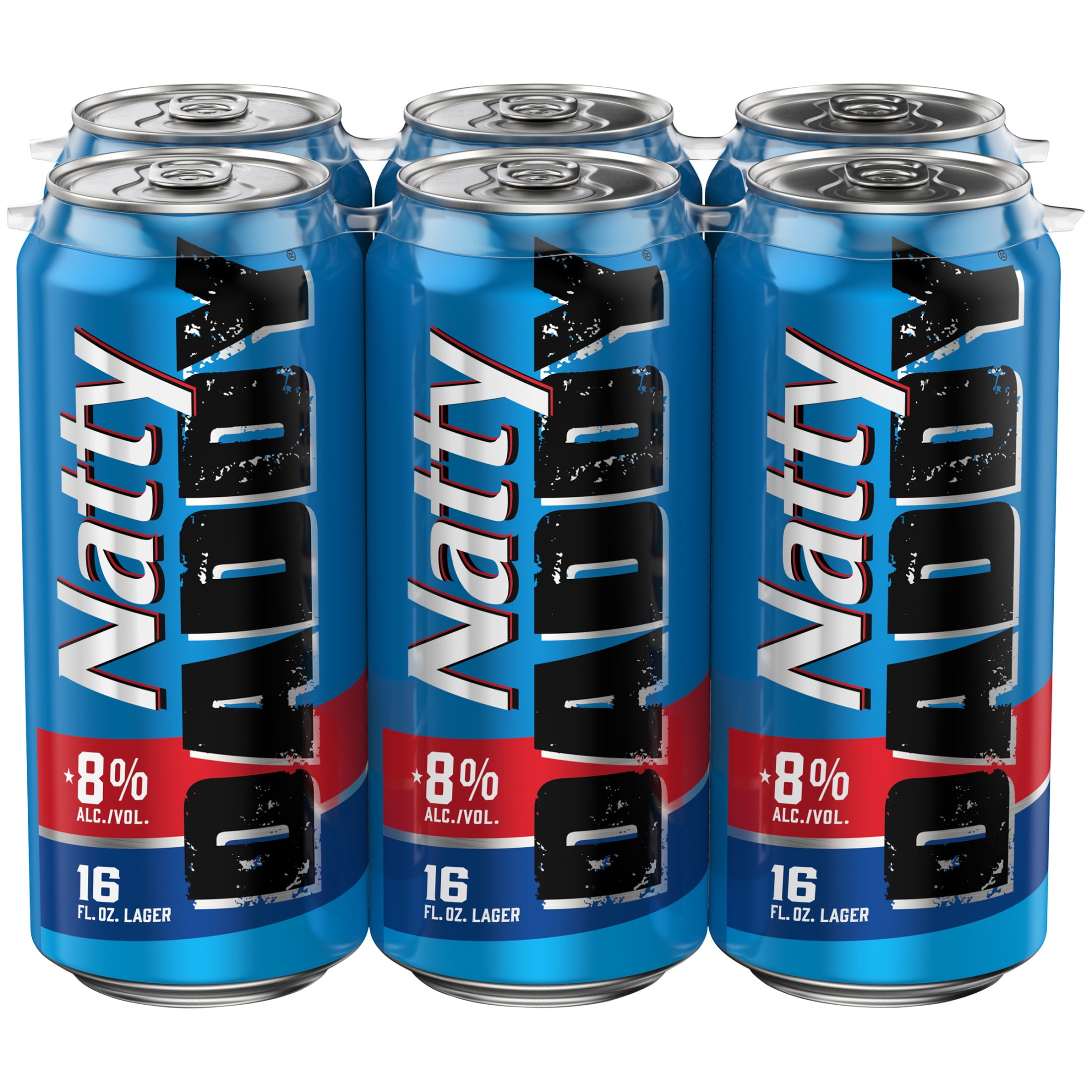 Natty Daddy American Lager Beer 6 pack 16 fl oz Aluminum Cans 8% ABV