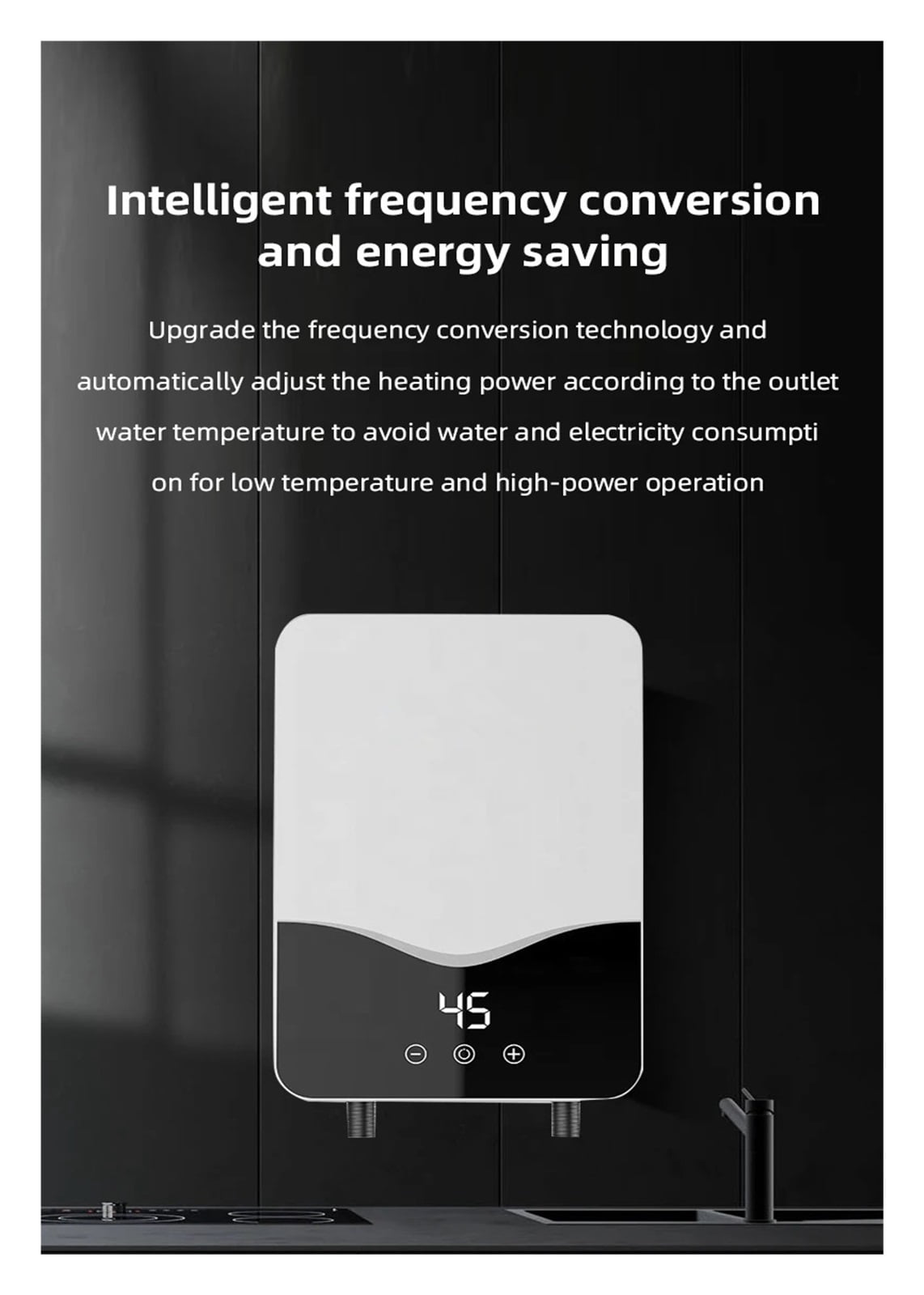 Instant Tankless Water Heater For Bathroom, 5.5kw Electric Instant Hot Water Heater With Self-modulating,Overheating Protection ,Safety Protections