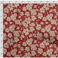 thumbnail image 4 of Soimoi Floral Printed, Poly Canvas Fabric, Decor Sewing Fabric by The Yard 56 Inch Wide,Decorative Fabric for Curtains Tote Bags, Red & Beige, 4 of 5