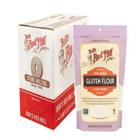 Bobs Red Mill Vital Wheat Gluten Flour, 20Oz (Pack Of 1) - Vegan, Keto Friendly, Kosher - Pack of 2