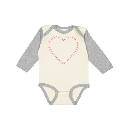 

Inktastic Valentine s Day Pink Love Heart Gift Baby Boy or Baby Girl Long Sleeve Bodysuit