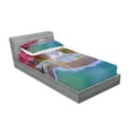 thumbnail image 2 of Ambesonne Landscape Fitted Sheet & Pillow Sham Set, Vietnam Rain Forest, Twinxl, Blue, 2 of 2