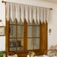 thumbnail image 6 of Sunyuer Rustic Boho Curtain Valance for Kitchen Window Farmhouse Handmade Curtain Tiers for Coffee Decor Room Divider Rod Pocket Hollow Short Lace Curtains for Bathroom Closet 1 Panel, 6 of 8