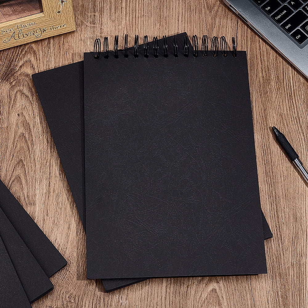 1set A4 Imitation Leather Paper Binding Cover Paper Rectangle Black 297x210x0.3mm