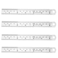 thumbnail image 1 of KAKOWELY Stainless Steel Ruler 4Pcs Double Scale Stainless Steel Straight Ruler Britain Standard Ruler for Student Silver（15cm）6.69"X0.79"X0.04", 1 of 4