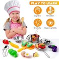 thumbnail image 3 of Kids Kitchen Accessory, Role Play Chef with Stainless Steel Utensils Pots and Pans Children's Kitchen Set for Boys, 3 of 4