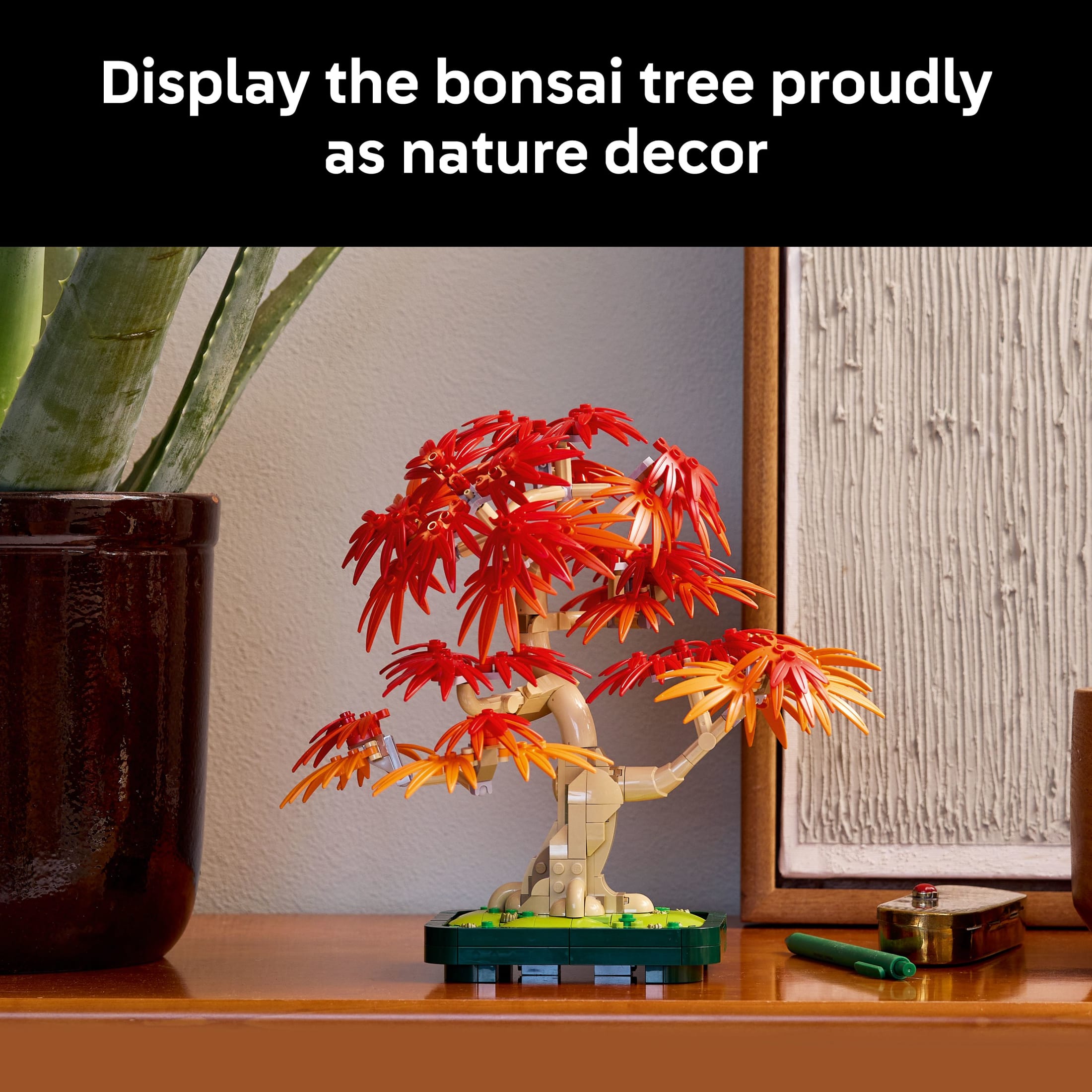 LEGO Botanicals Japanese Red Maple Bonsai Tree Building Kit for Adults 18+ - Unique Home Decor DIY for Room or Office - Gift for Birthdays - Plant Decor for Desk or Bookshelf- 10348