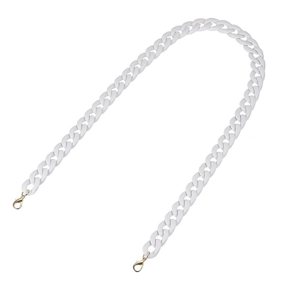 Uxcell Acrylic Purse Strap, 35.4 Inch Matte Bag Chain Shoulder Purse Clutches Strap Replacement Bag Chain with Buckle for Handbag, Shoulder Bag Crossbody, White