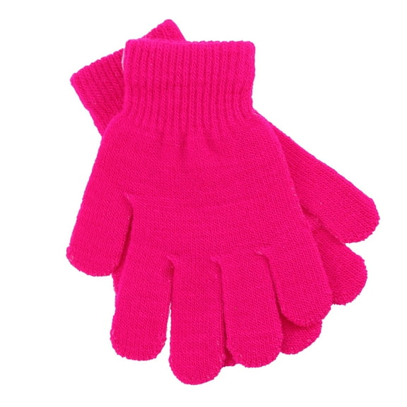 NICEXMAS Rosy Warm Knitted Gloves Stretchy Full Finger Gloves for Winter Use