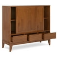 thumbnail image 5 of Simpli Home Harper 48 inch Wide Solid Hardwood Mid-Century Modern Medium Storage Cabinet in Teak Brown, 5 of 13