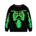 thumbnail image 6 of HILEELANG Kids Halloween(2-7Y) Glow in The Dark Skeleton Sweatshirt - Boys Girls Funny Spooky Pullover Long Sleeve Tops Sizes 5T, 6 of 7