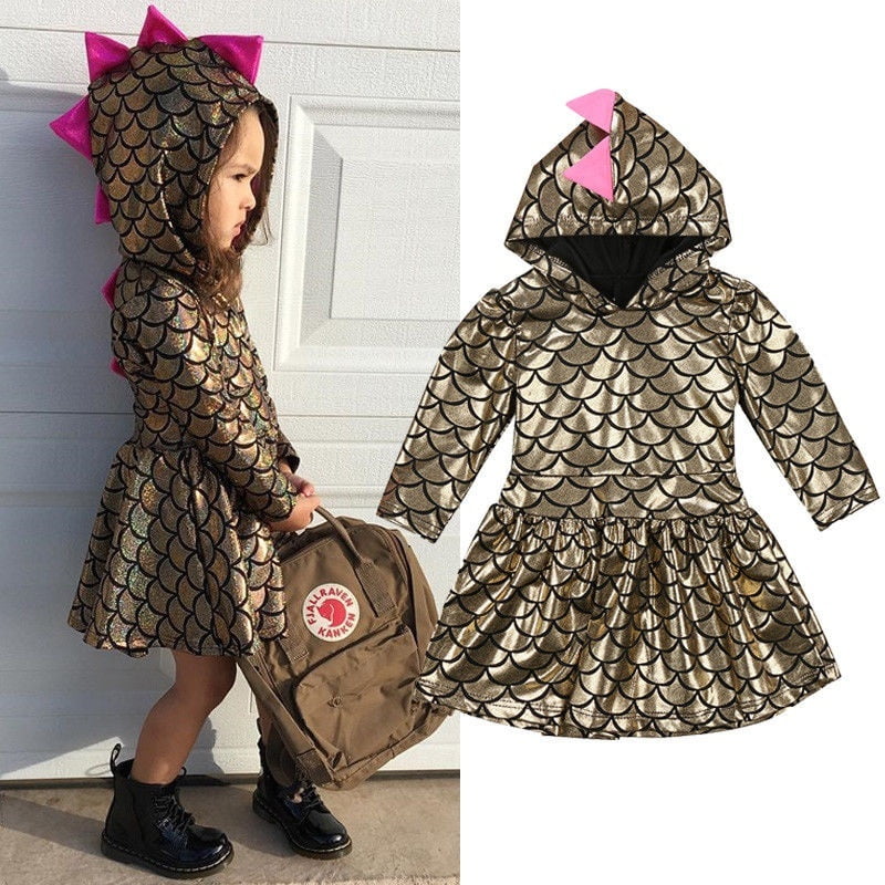 Wangscanis Toddler Kids Baby Girls Clothes Xmas Mermaid Party Dinosaur Dress Outfits Costume Other