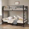 thumbnail image 3 of GZXS Bunk Bed Twin Over Twin Size,Metal Bed Frame with Side Ladder and Safety Guardrail,Space Saving, Black, 3 of 10