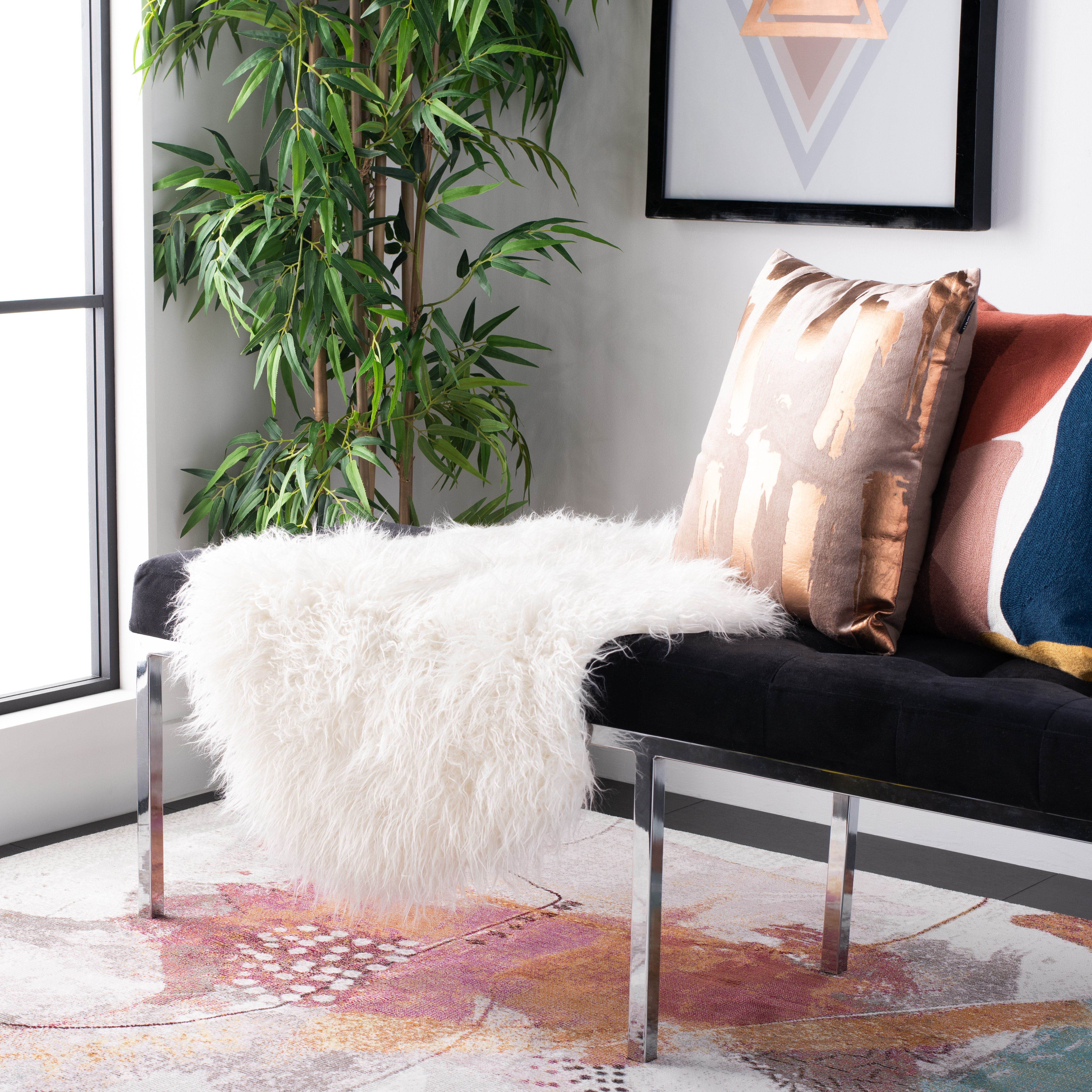Safavieh Faux Sheep Skin Byrne Solid Area Rug, Ivory, 5' x 8'