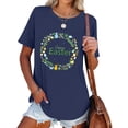 thumbnail image 3 of EGNMCR Short Sleeve Shirts for Women Fashion Easter Printed Round Neck Casual Loose Pullover T Shirt Blouse Tops Spring/Summer Sale Clearance, 3 of 5