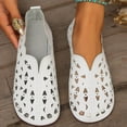 thumbnail image 3 of Xfvqtps Ballet Shoes for Women Flat Slip on Close Round Toe Hollow out Mesh Retro Soft Toe Comfortable Non Slip Breathable Leather Summer Flats White, 3 of 9