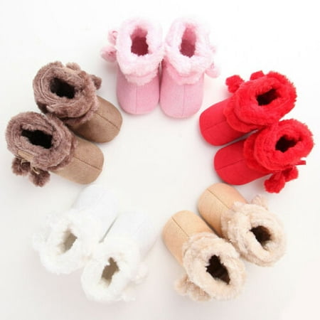 Toddler Baby Boy Girl Winter Warm Crib Shoe Slip-on Soft Mocassin Shoes