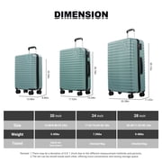 Travelhouse 5-Piece Hardside Luggage Set Spinner Lightweight Suitcase with TSA Lock & Duffel Bag,Green