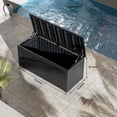 thumbnail image 3 of CIRUI 260 Gallon Double Wall Resin Deck Box,Lockable Waterproof Outdoor Storage Box, 1000lbs Capacity & Doubles as Seating for Patio Furniture,Garden Tools, Pool Accessories (Black), 3 of 12