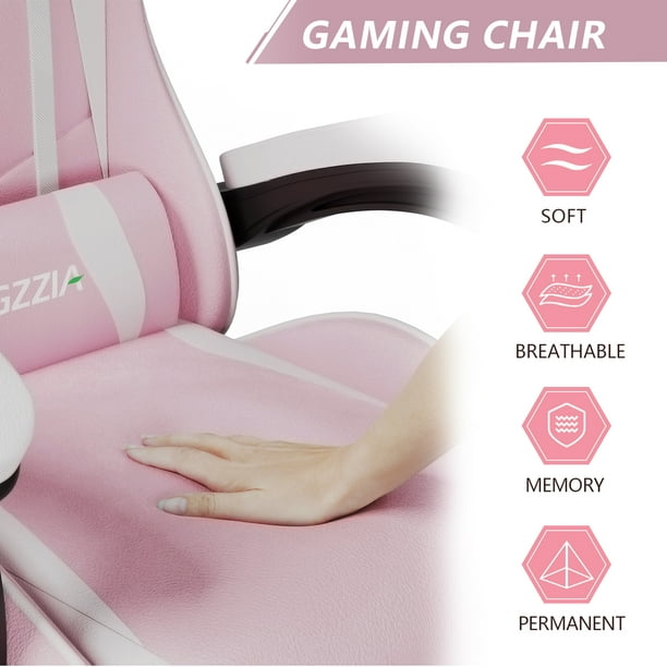 Bigzzia Gaming Chair, chaise d'ordinateur avec support lombaire