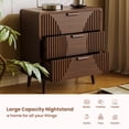 thumbnail image 7 of COSIEST Mid-Century Nightstand, Modern End Table w Striped Pattern, Vintage Accent Furniture w Storage Drawer, Wood Small Accent Table for Bedroom, Living Room, 7 of 7