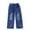 Blue, variant on Baggy Jeans for Girls Trendy Casual Elastic Waisted Loose Denim Pants with Rhinestones Kids Clothes Girls Size 1-8