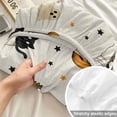 thumbnail image 4 of Full Size Fitted Sheet Set - Halloween 3 Piece Bedding Sets 16" Deep Pocket Fitted Sheet with 2 Pillowcases, Cats Ghosts Pumpkins Star Moon Rustic Brushed Microfiber Hotel Luxury Bed Sheets, 4 of 9