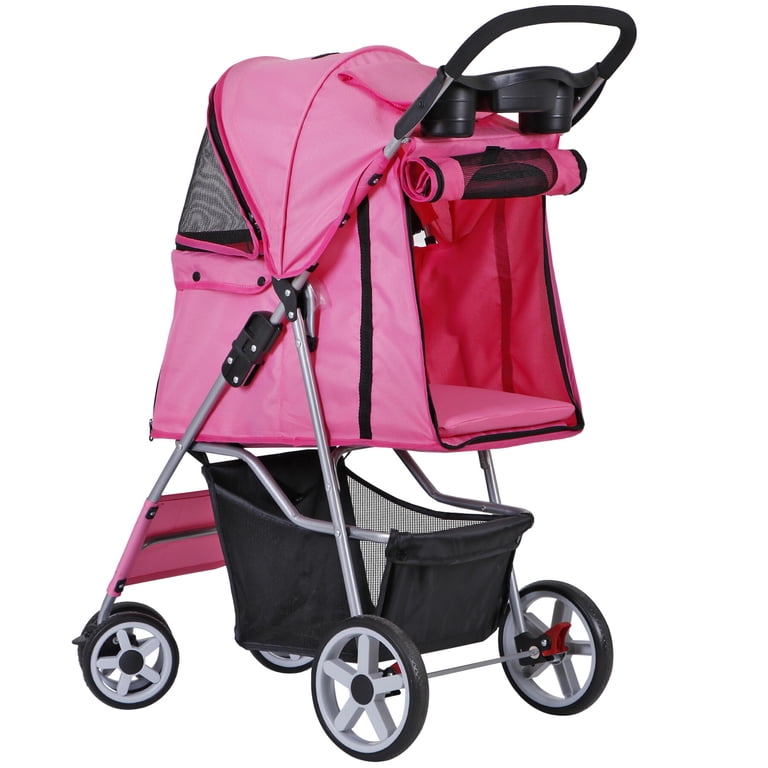 HomGarden 4-Wheel Pet Stroller, Pink, Up to 33 lbs photo 7