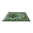 thumbnail image 2 of Ahgly Company Machine Washable Indoor Round Persian Turquoise Blue Traditional Area Rugs, 6' Round, 2 of 4