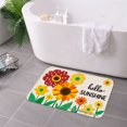thumbnail image 3 of FJPT Hello Sunshine Floral Non Slip Flannel Polyester Floor Mat For Bathroom Kitchen Bedroom Decor 31.5x19.7 inch, 3 of 5