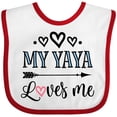 thumbnail image 3 of Inktastic My Yaya Loves Me Grandchild Girls Baby Bib, 3 of 4