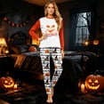 thumbnail image 5 of Halloween Pajamas, Halloween Matching Family Pajamas White Pumpkin Print Long Sleeve 2 Piece Pj Set Holiday Sleepwear Nightwear Loungewear Festive Family Photos, 5 of 5