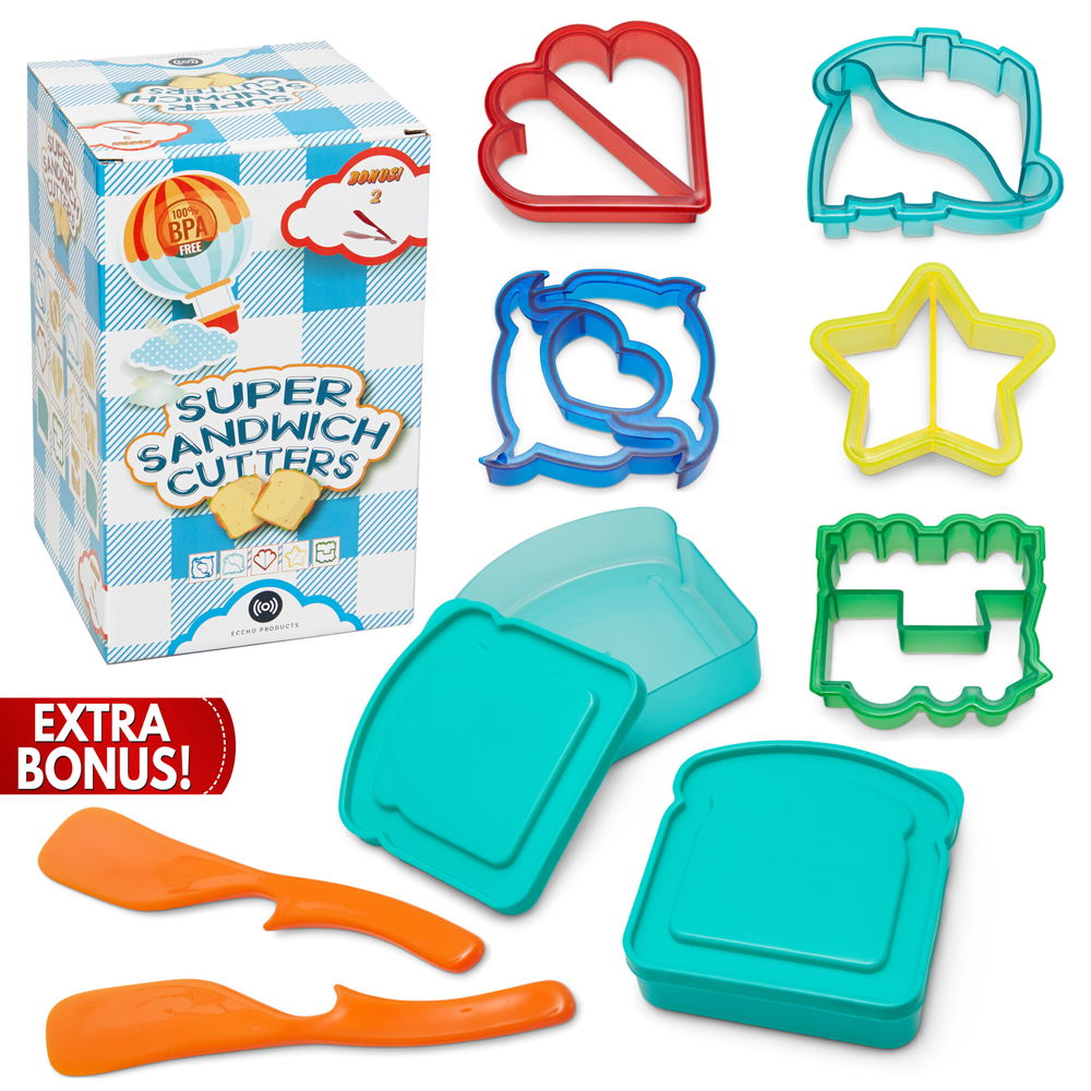 Sandwich Cutters for Kids, Bento Lunch Box Accessories, 2 Sandwich