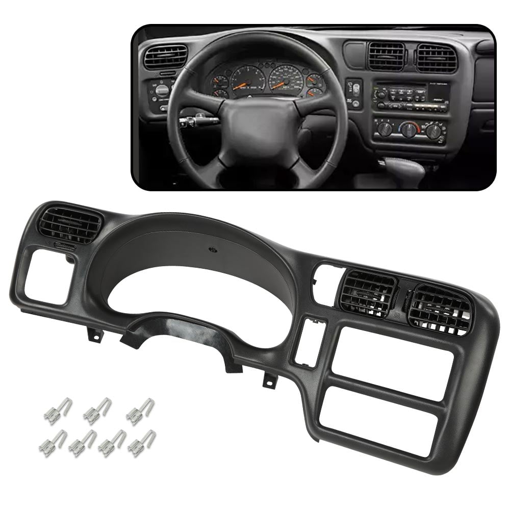 PIT66 Black Dash Trim Bezel Cover Fit For 1998-2004 Chevy Blazer Jimmy Sonoma S10