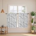 thumbnail image 3 of White Fur Patterned Kitchen Curtains, Pure Solid Minimalist Modern Color Light Filtering Window Curtain Panels, 2Pcs Rod Pocket Window Treatments Set for RV Dining Room Study Room 42x54 Inches, 3 of 9