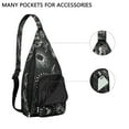 thumbnail image 2 of Gothic Celestial Sling Backpack - Dark Moon & Sun Design, Multi-Functional Pack for Cycling & Nighttime Commute, 2 of 4