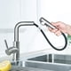 thumbnail image 2 of Grifo de cocina, Grifo de cocina extensible de alta presión giratorio 360 °, grifo mezclador de acero inoxidable con 2 tipos de chorro para cocina/fregadero/bar/casa móvil | cepillado Adepaton ZYY-0112, 2 of 3