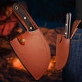 thumbnail image 2 of Meat Cleaver Butcher Kitchen Knife Serbian Chef Knife With Sheath Chopping Bone Cutter Handmade for Outdoor Cooking Camping BBQ, 2 of 8