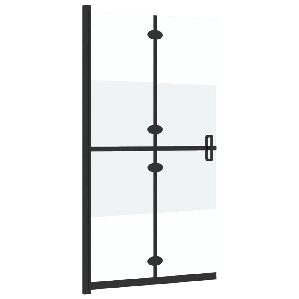 vidaXL Foldable Walk-in Shower Wall Half Frosted ESG Glass 31.5"x74.8"