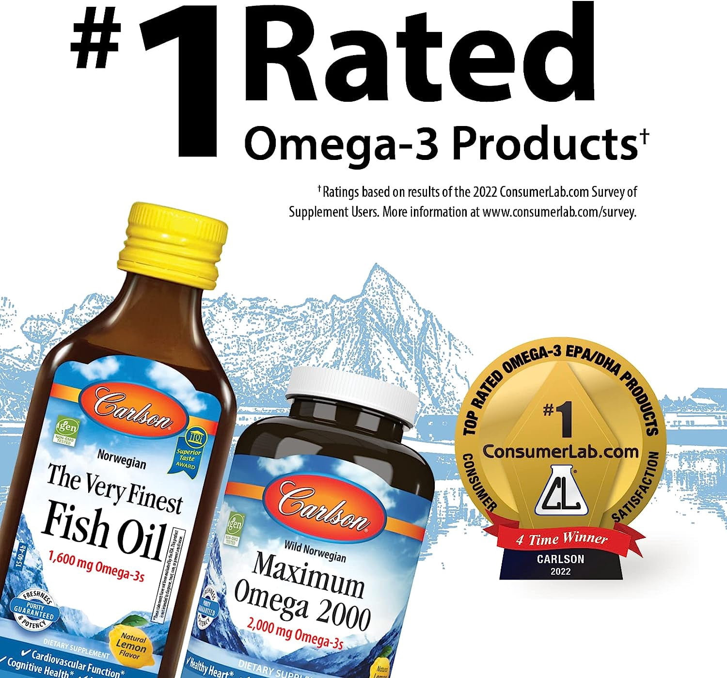 Carlson Labs Elite Omega-3 Gems Softgels, Natural Lemon Flavor 1 120 Each - (Pack of 3)