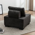 thumbnail image 5 of uhomepro Modern Accent Chair with Pillow, Upholstered Armless Living Room Sofa Chair with Wood Legs, Soft Seat, Comfy Ottoman for Relaxing, Reading and Watching TV, Black, 5 of 13