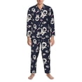 thumbnail image 3 of Naloa Cartoon Spaceship Men’s Pajamas Set - Long Sleeve Button Down Sleep Shirt and Pajama Bottoms Sleepwear Set-X-Large, 3 of 7
