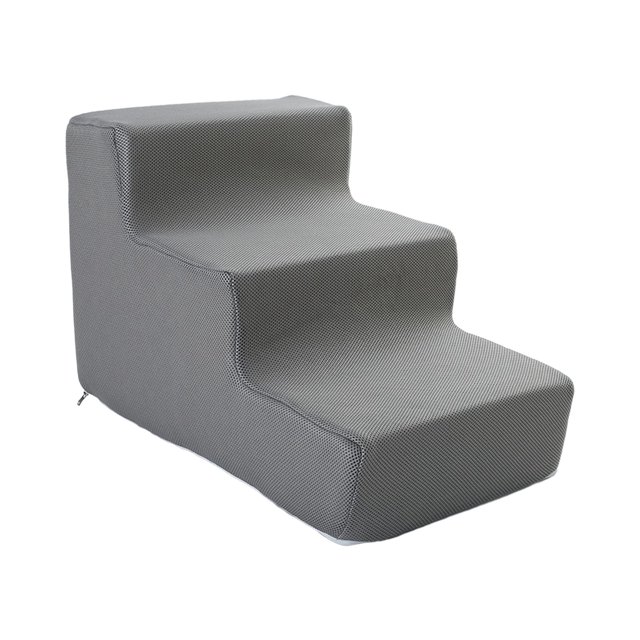 QualitChoice Dog Stairs Ladder Cat Ramp Pet Multipurpose Steps Stairs for Small Dogs Cats L Grey 3 Step