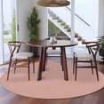 thumbnail image 4 of Pink Pure Color Round Area Rugs Collection 5', Aesthetics Contemporary Luxury Non Slip Indoor Circular Throw Runner Rug Floor Mat Carpet for Living Room Dining Table Bedroom Nursery, 4 of 9