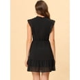 thumbnail image 4 of INSPIRE CHIC Women's Ruffle Tie Neck Sleeveless  A-line Solid Color Chiffon Dress, 4 of 5