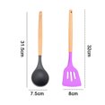 thumbnail image 2 of Utensilios de cocina del silicón, sistema del utensilio de cocina de 2 piezas, utensilios de cocina de madera fáciles de limpiar, 2 of 5